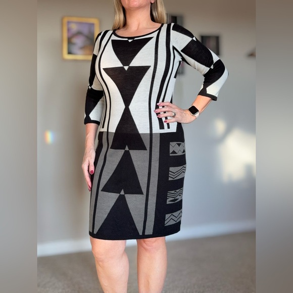 The Limited Dresses & Skirts - The Limited Black and Gray Long Sleeve Dress